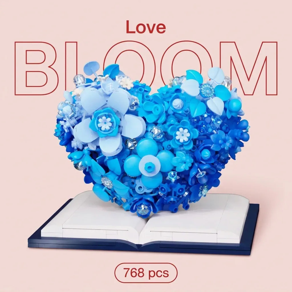 Blokk™ Love Bloom – 768-Piece Heart Flower Sculpture