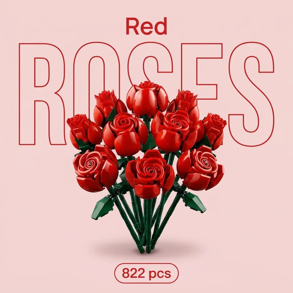 Blokk™ Rose Bouquet – 822-Piece Roses You Build Yourself