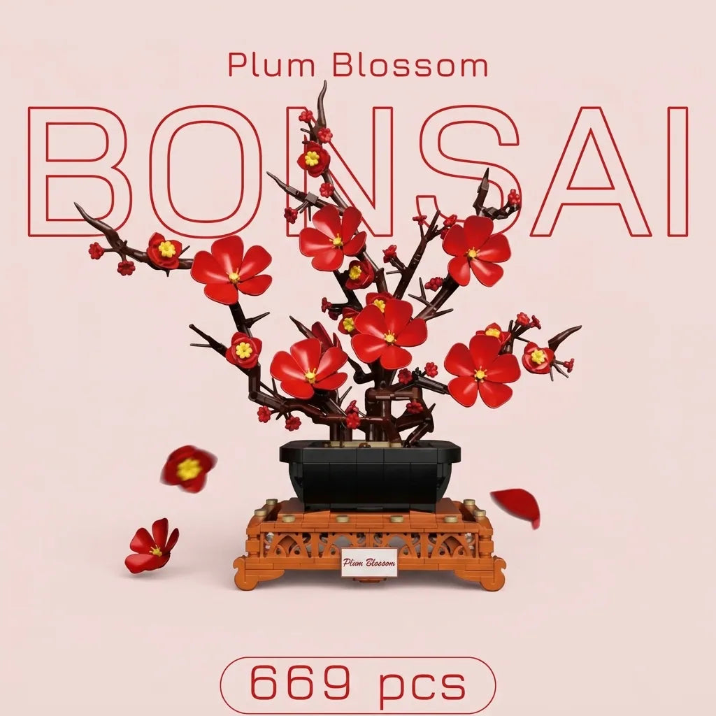 Blokk™ Plum Blossom Bonsai – 669-Piece Tree You Build Yourself