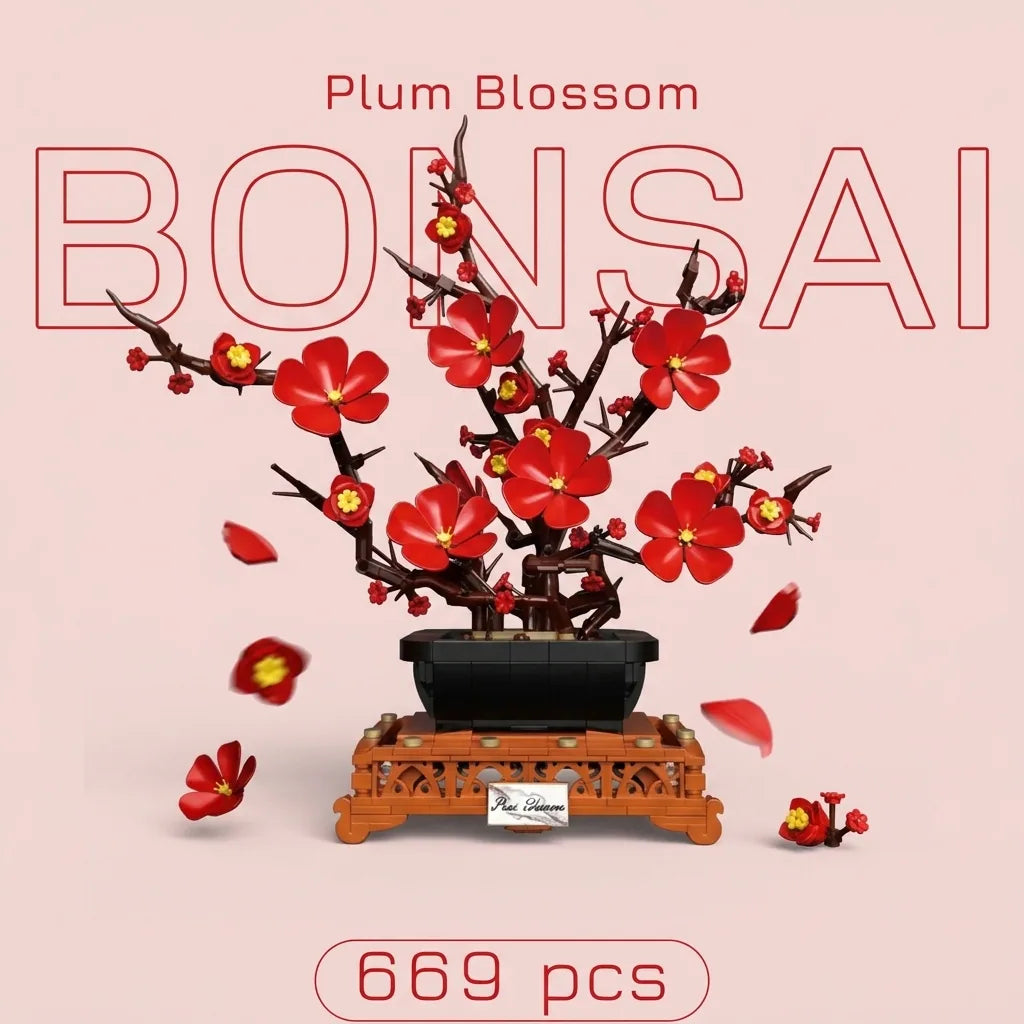 Blokk™ Plum Blossom Bonsai – 669-Piece Tree You Build Yourself