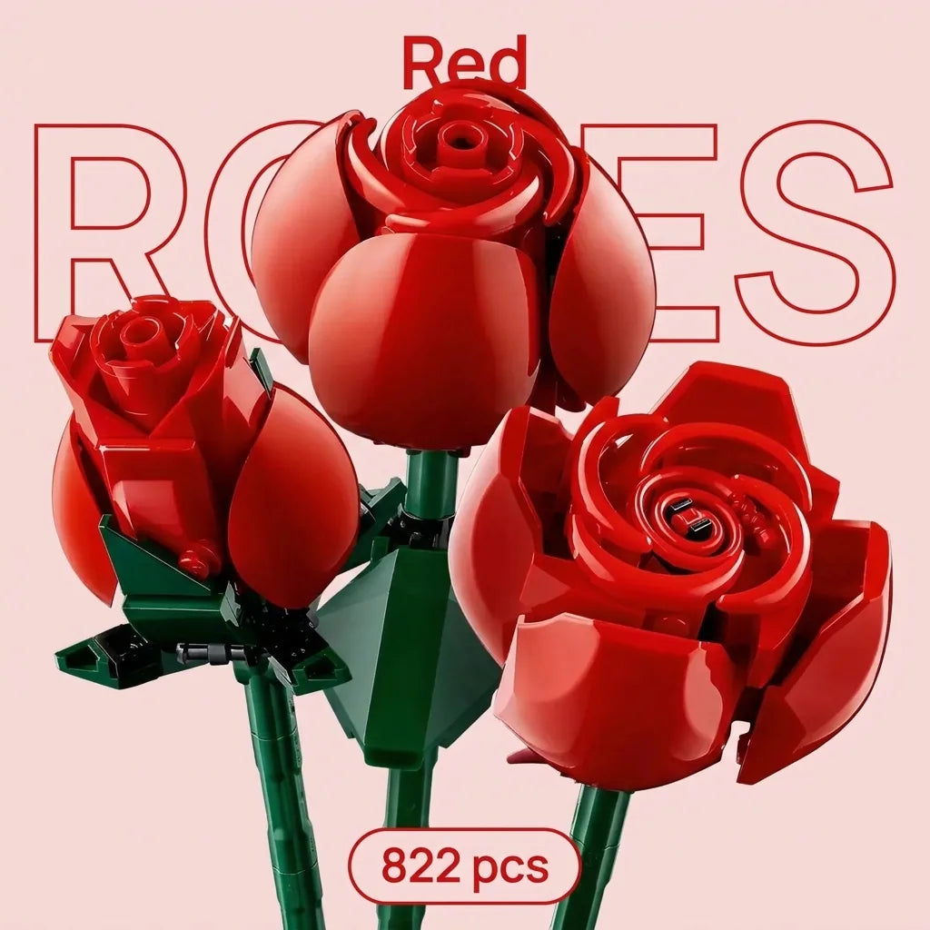 Blokk™ Rose Bouquet – 822-Piece Roses You Build Yourself
