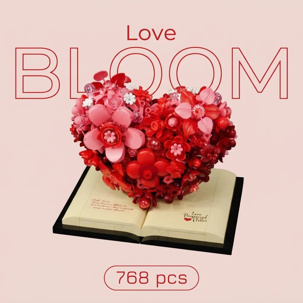 Blokk™ Love Bloom – 768-Piece Heart Flower Sculpture