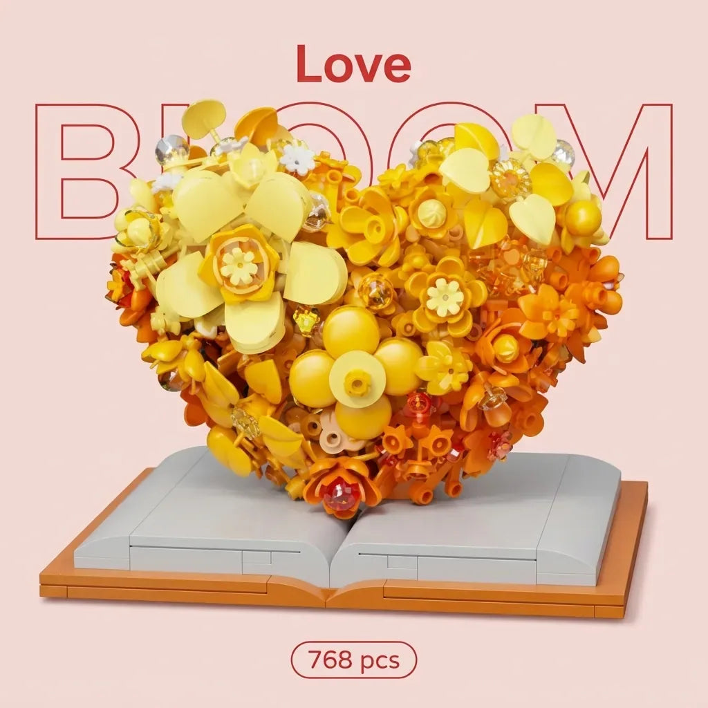 Blokk™ Love Bloom – 768-Piece Heart Flower Sculpture