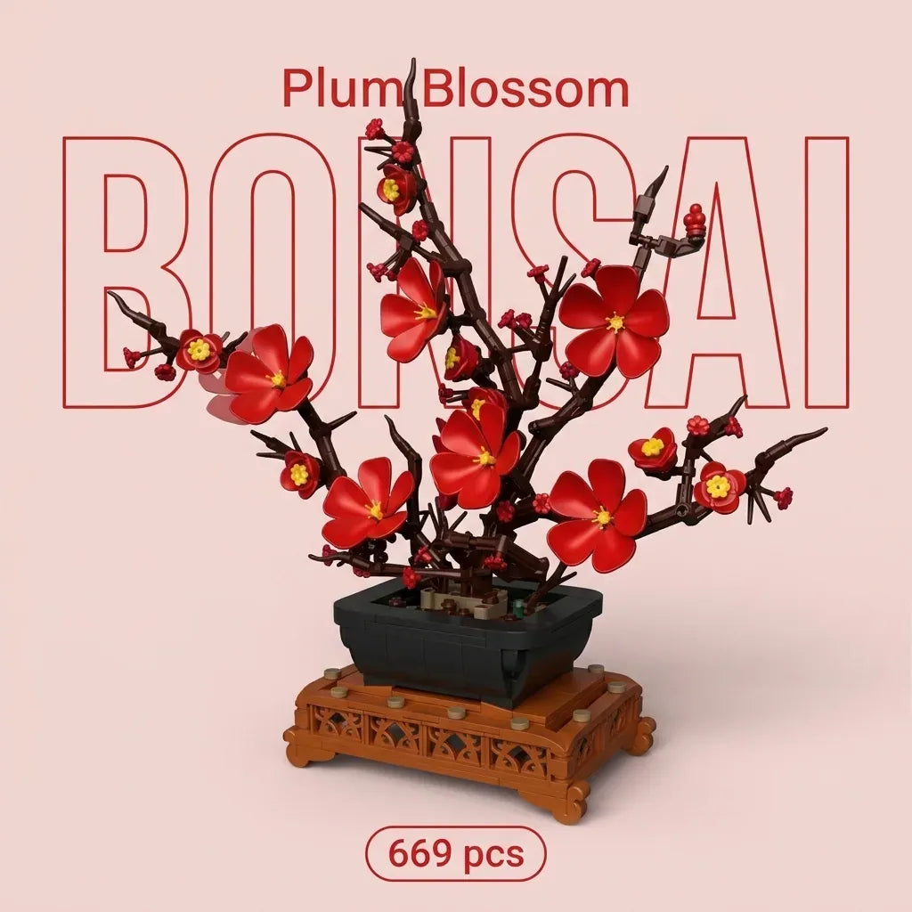 Blokk™ Plum Blossom Bonsai – 669-Piece Tree You Build Yourself