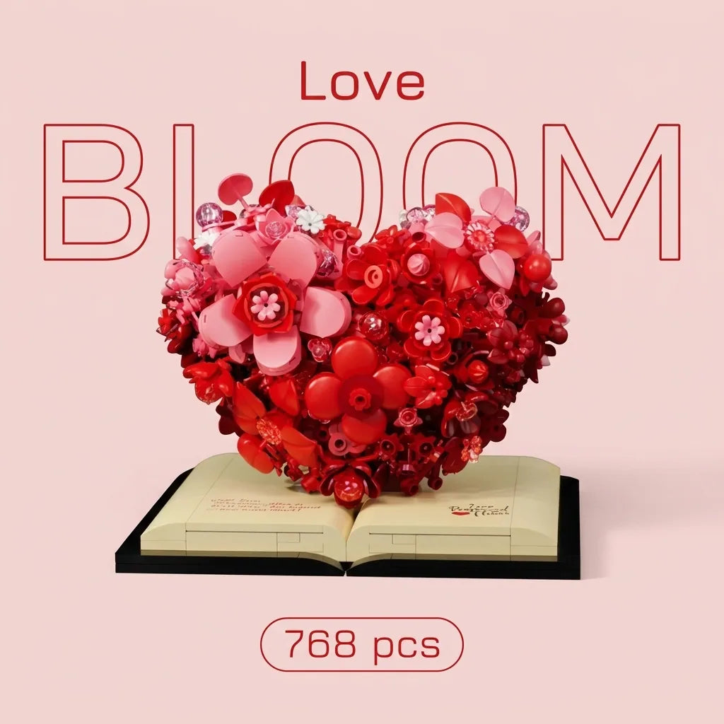 Blokk™ Love Bloom – 768-Piece Heart Flower Sculpture