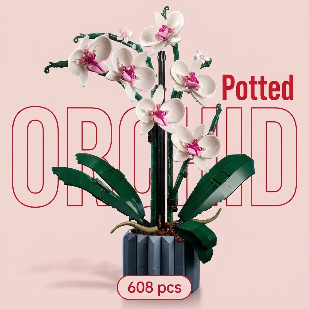 Blokk™ Potted Orchid – 608-Piece Orchid You Build Yourself