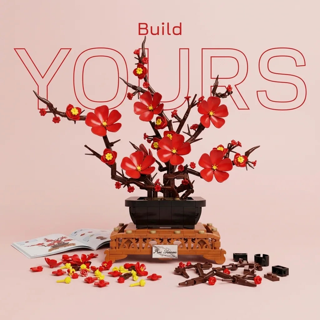 Blokk™ Plum Blossom Bonsai – 669-Piece Tree You Build Yourself