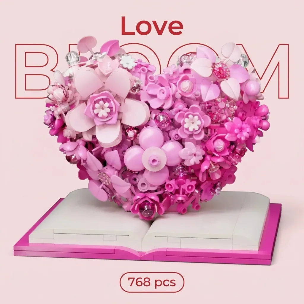 Blokk™ Love Bloom – 768-Piece Heart Flower Sculpture